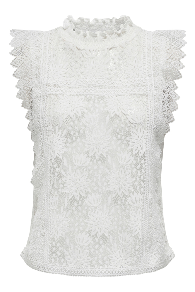 ONLGILLIAN S/L O-NECK LACE TOP OX W 15363711 CLOUD DANCER